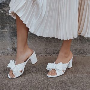 Dorothea Ivory Knotted High Heel Sandals - Size 7.5